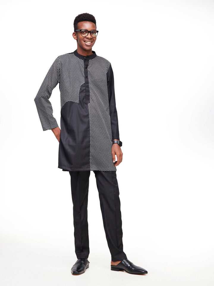 Beqss Ankara Suit Set - Black