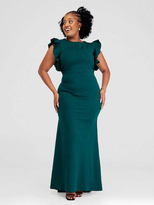 Therose Empire Raffy Gown - Elegant Green