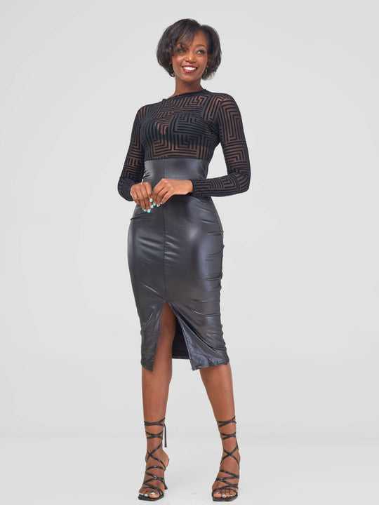 Stylish Sisters Cotton Bodycon Dress - Black