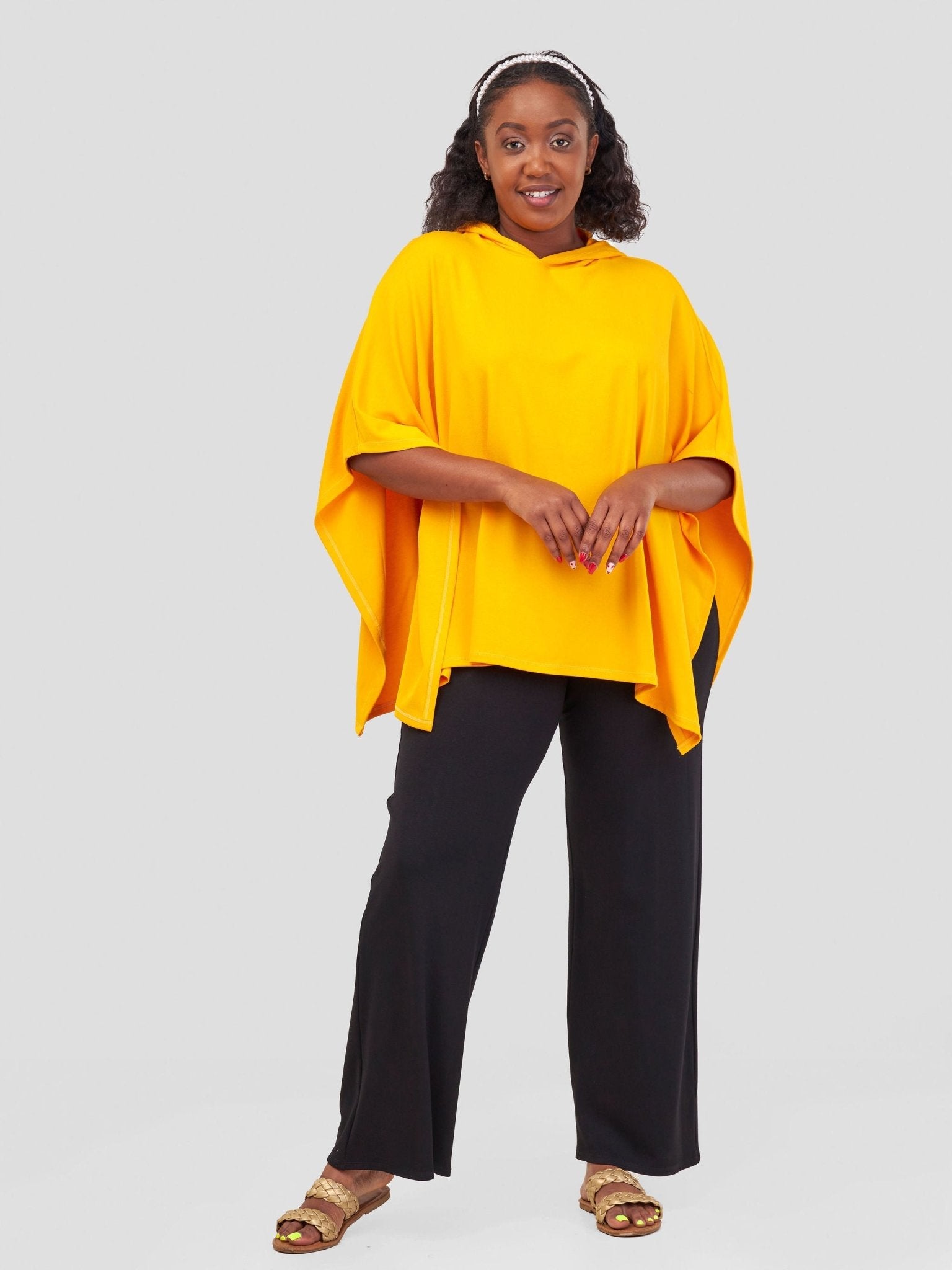 Vivo Jira Hooded Poncho - Safron