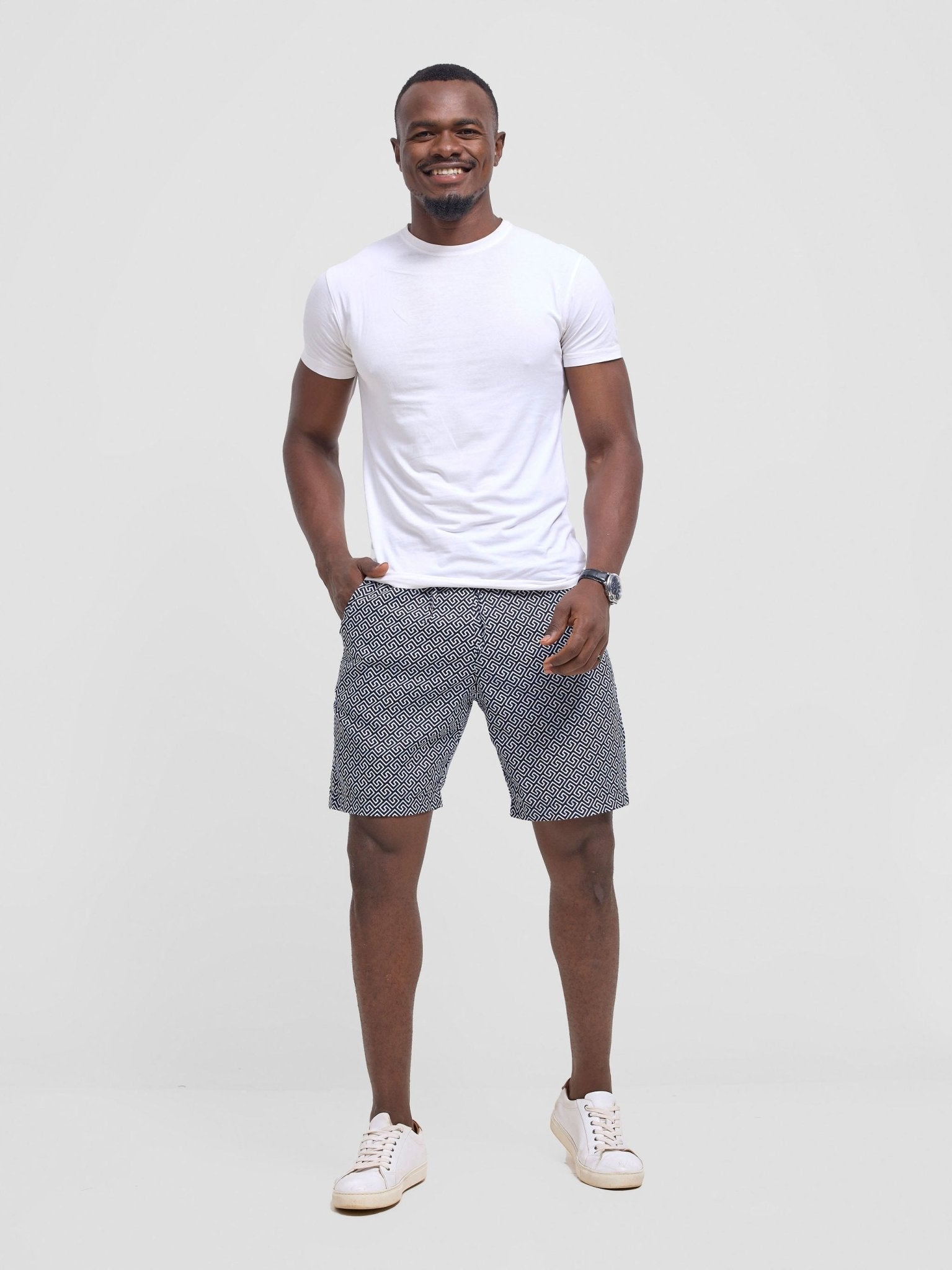 Safari Men Drawstring Shorts - Himo Print
