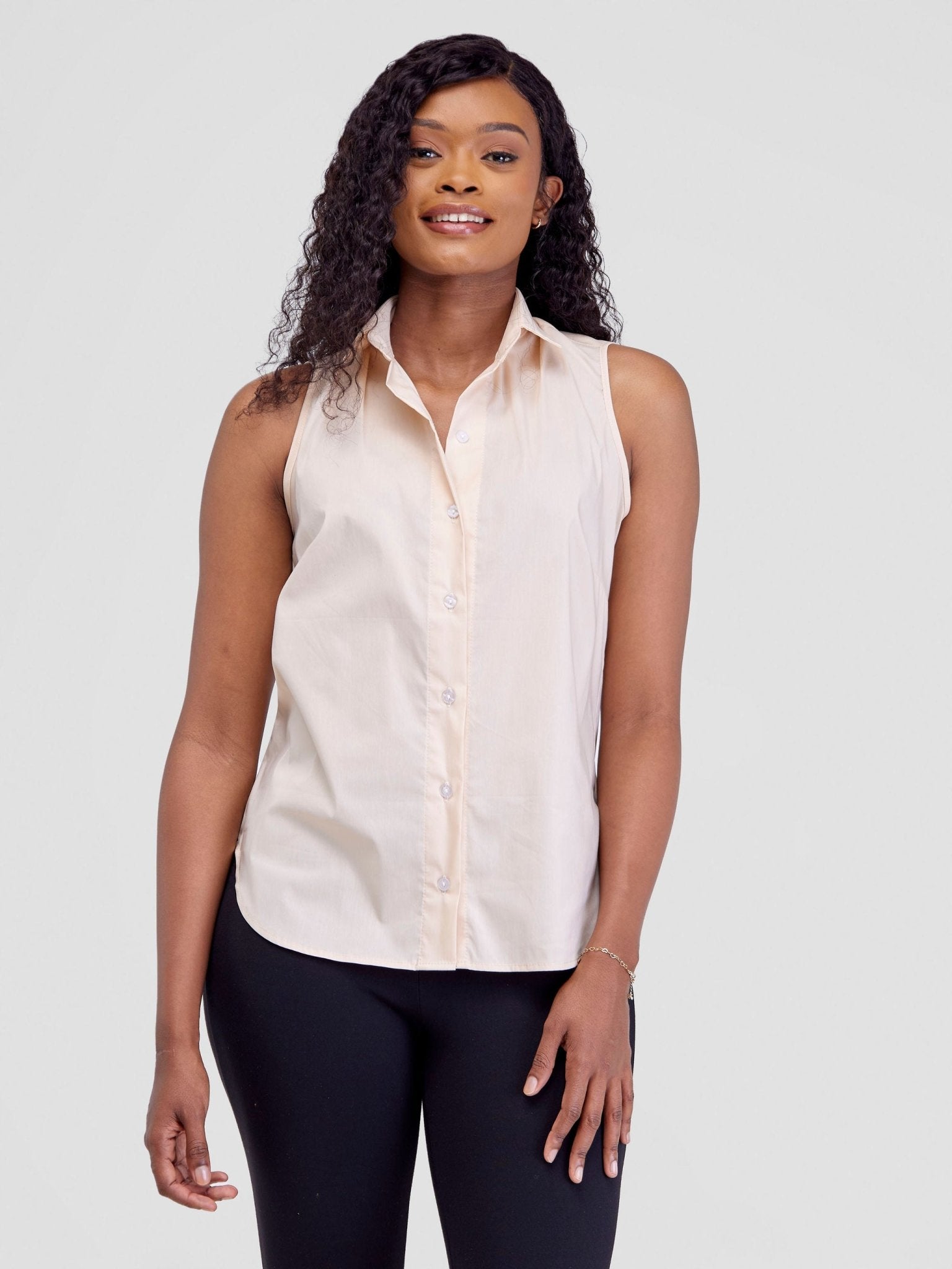 Safari Kamari Halter Shirt - Beige