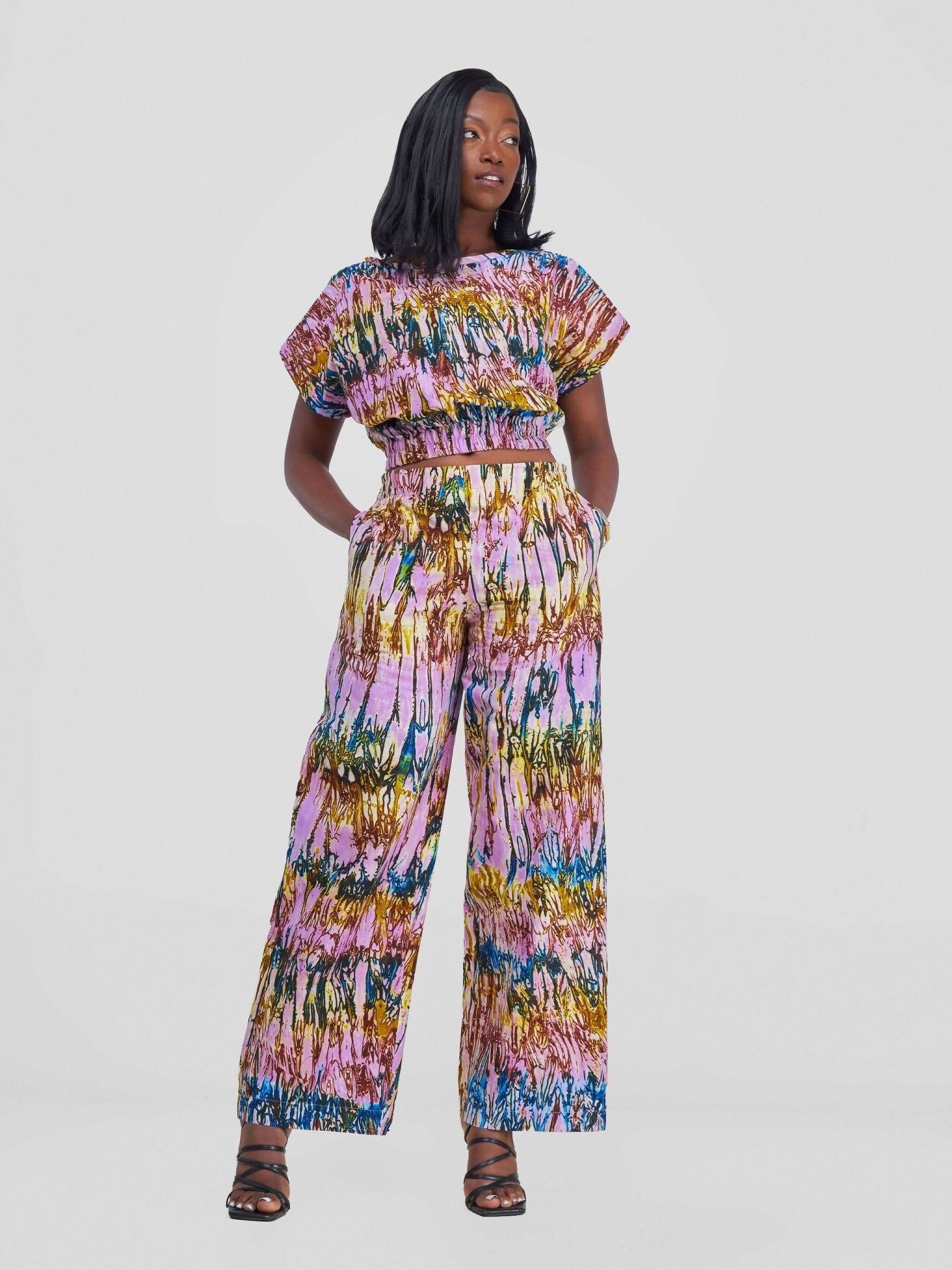 Tropical Breeze Pant Set - Coral Pink