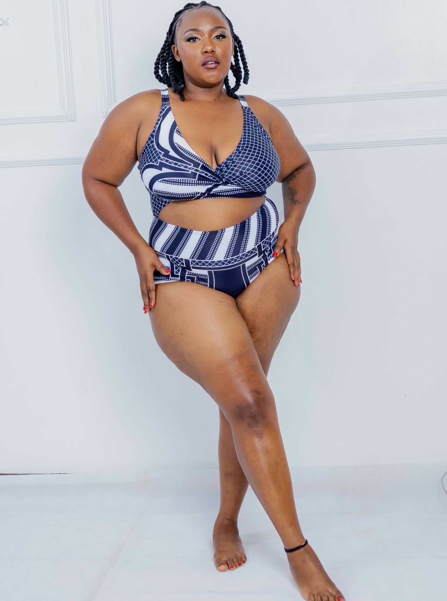 Shells Attic Swimwear Suit Monokini - Black / White