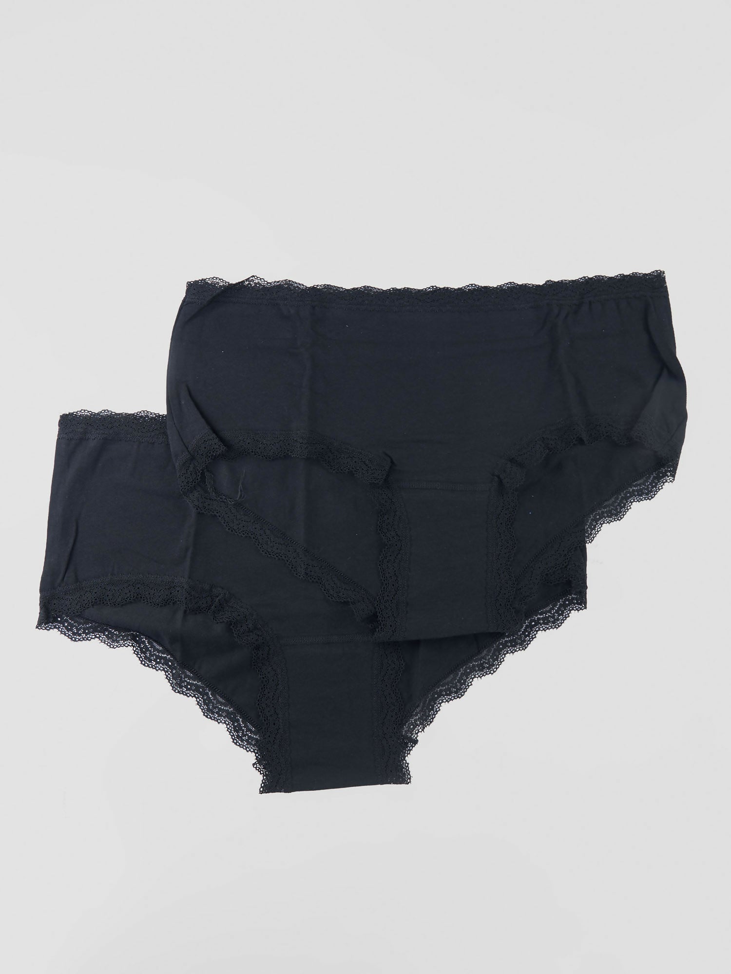 Shorts With Lace Panty - Black