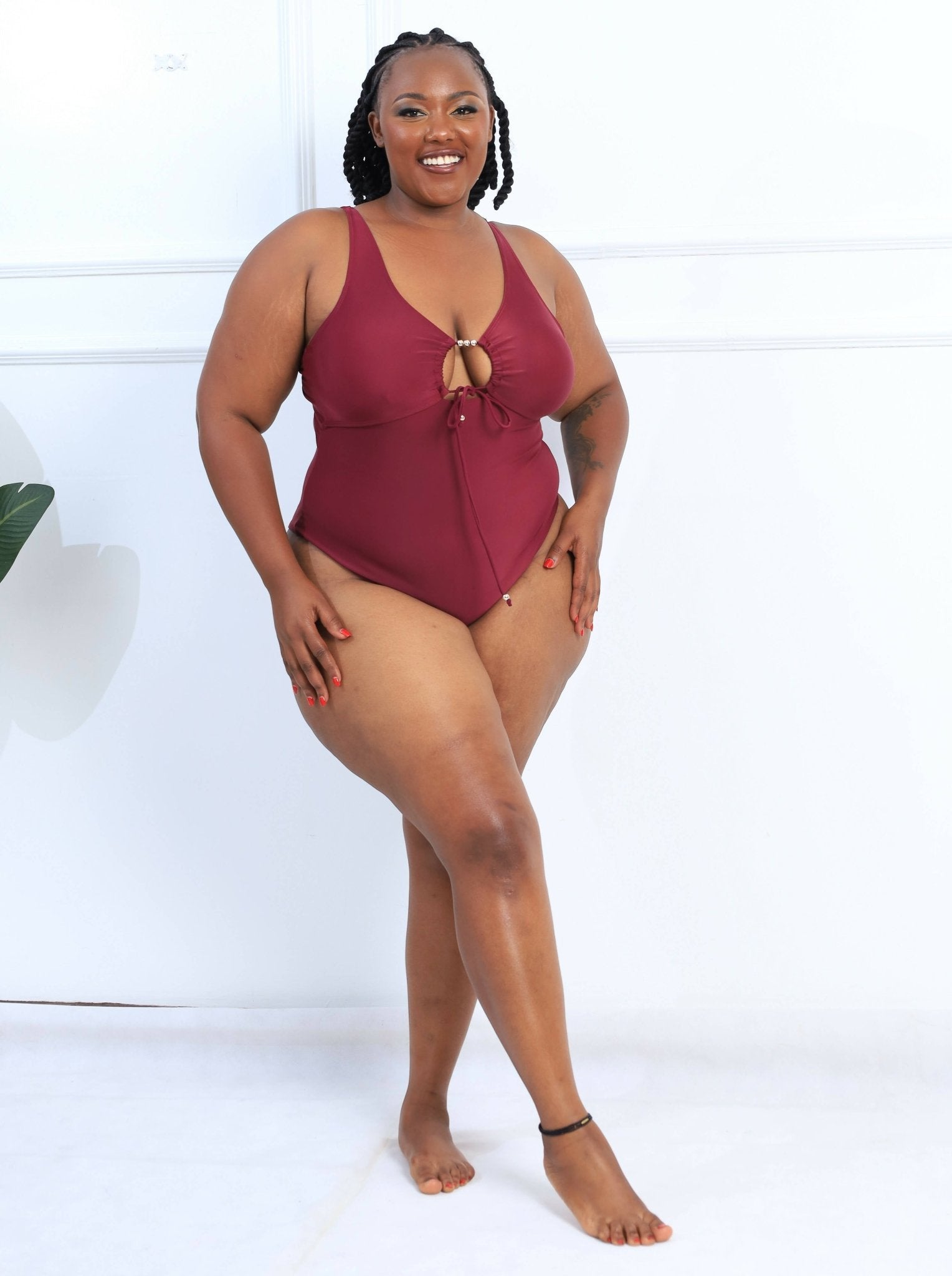 Shells Attic Swimwear Suit Monokini - Maroon