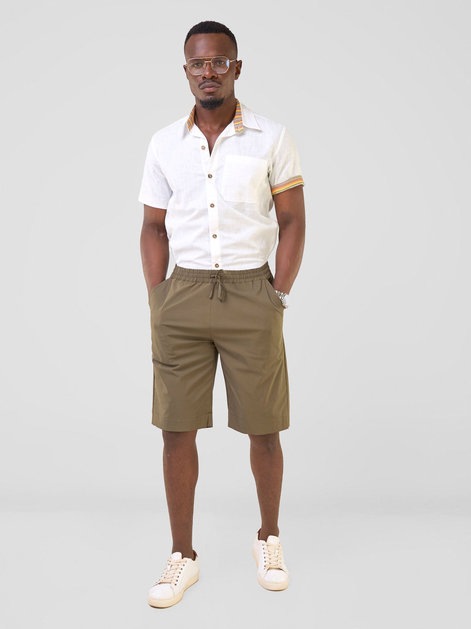 Safari Njano Men's Knee Length Shorts - Hunters Green