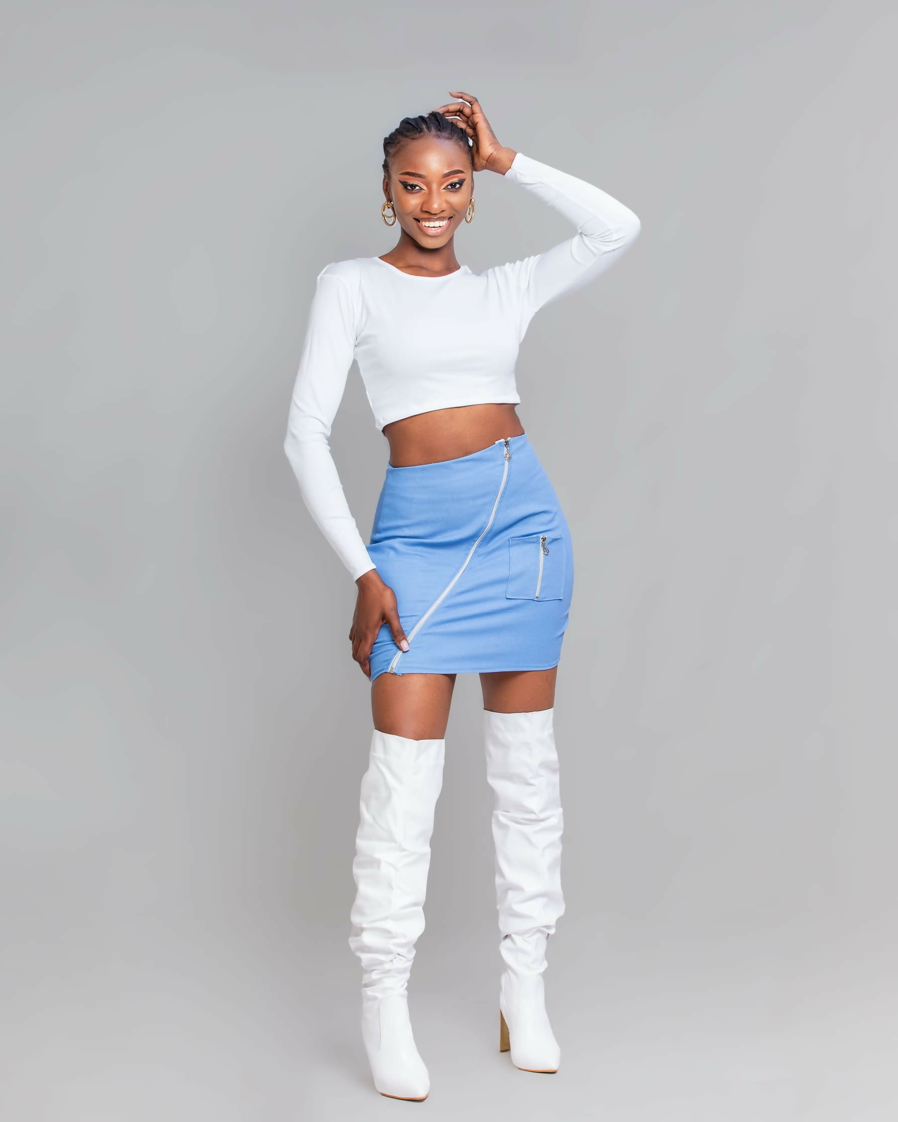 Da’Joy Fashions Hydra Denim Skirt - Blue