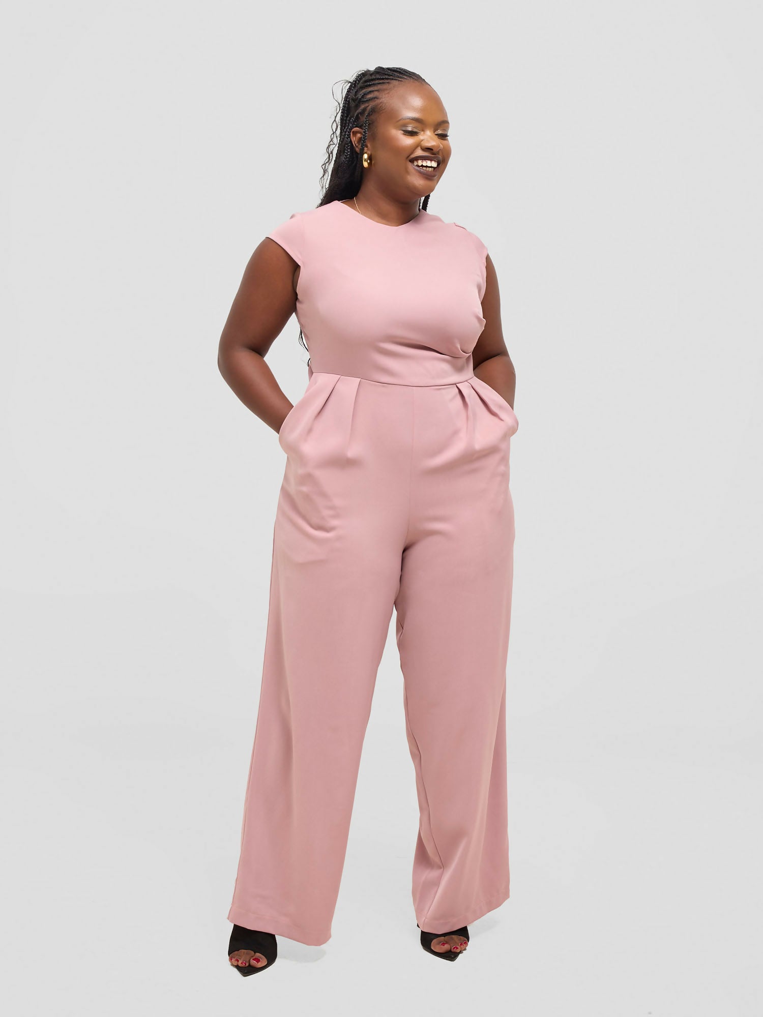Elsie Glamour Athena Jumpsuit - Nude