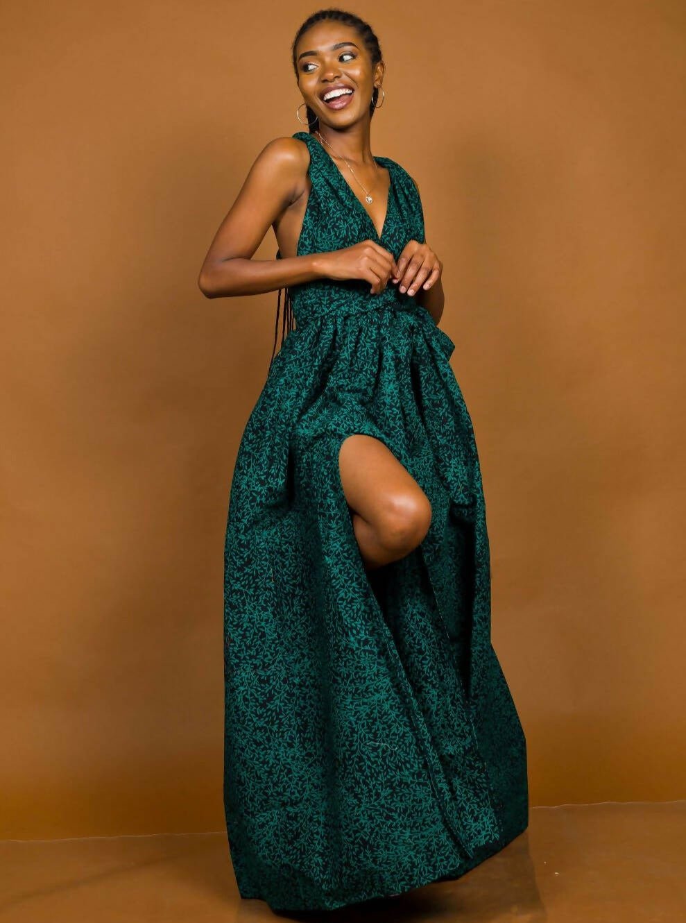 Nyateko Infinity African Print Dress - Green