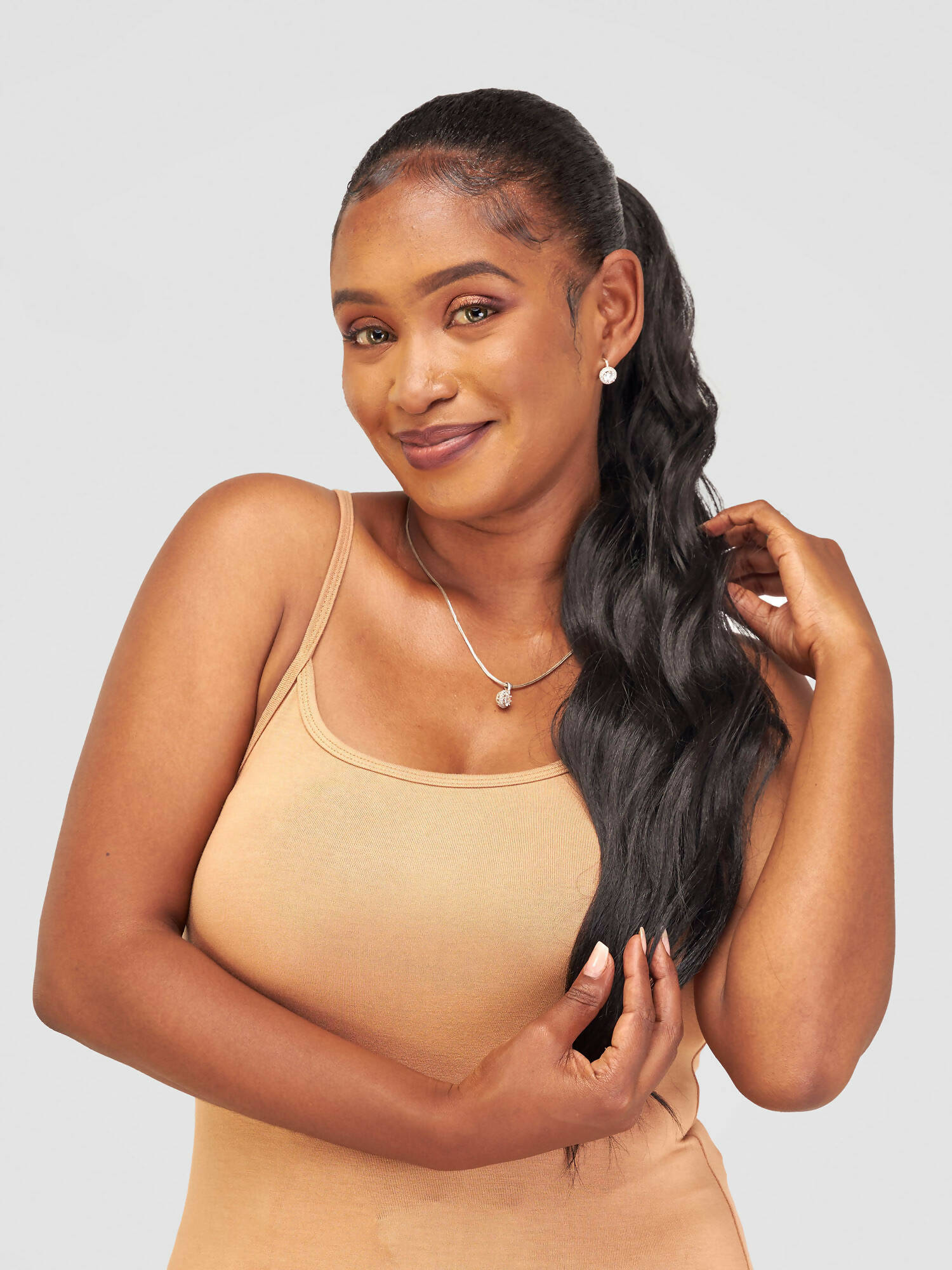 Palm Cosmetics Bodywave 22" Instant Ponytai Hair Extension - Black