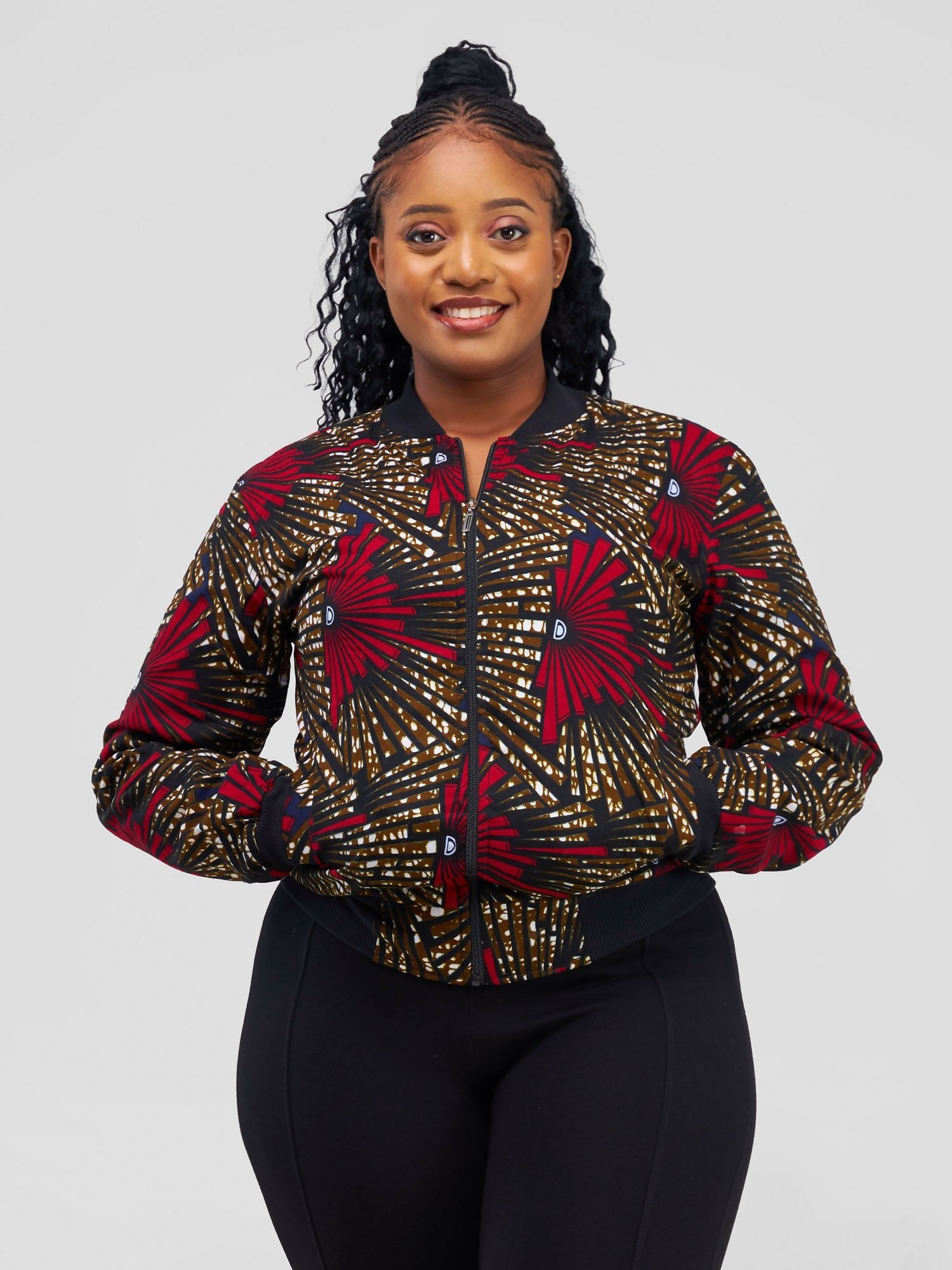 Khay Designs Denim Bomber Jacket - Multicolored