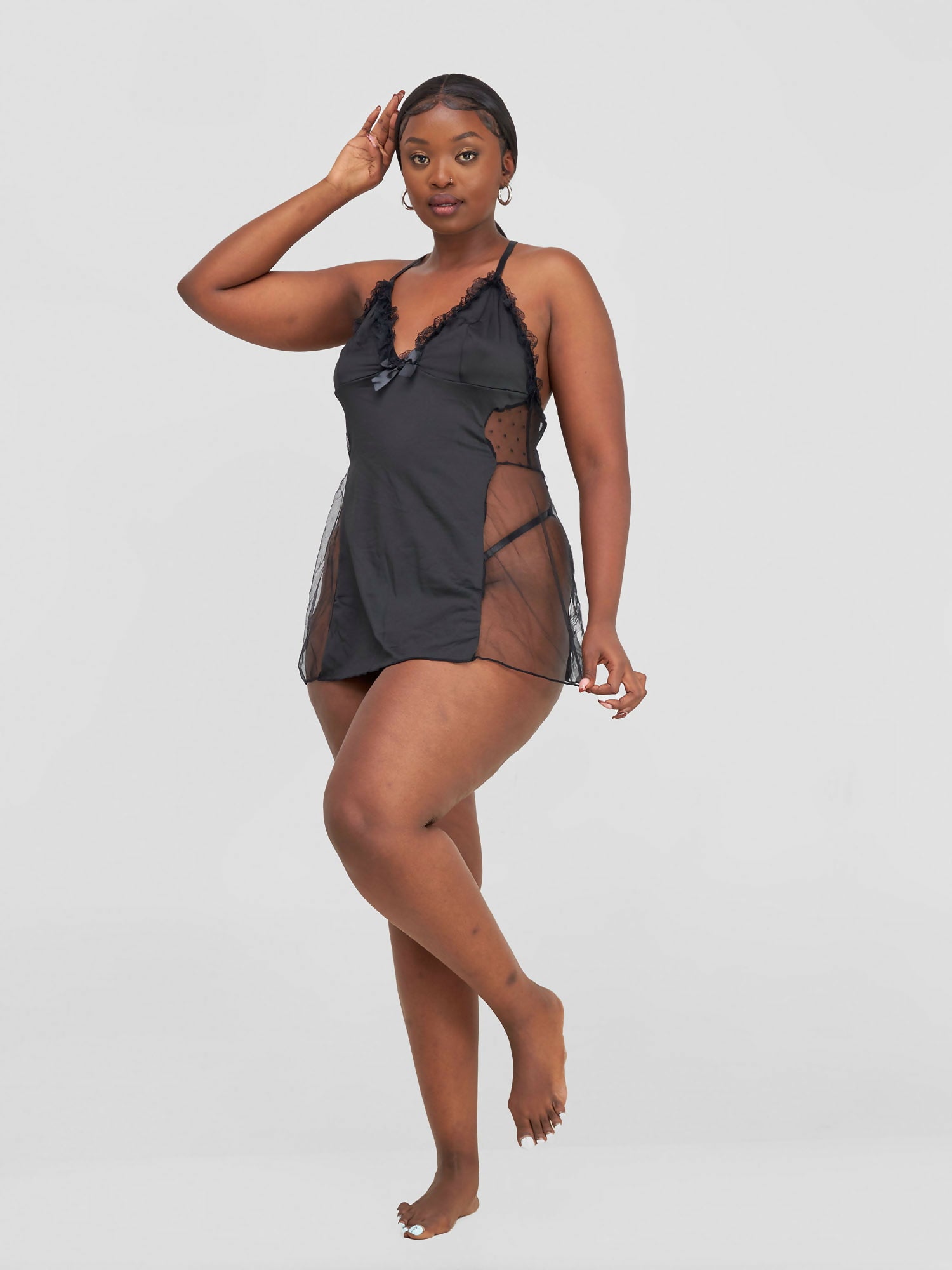 Short Sexy Night Lingerie - Black