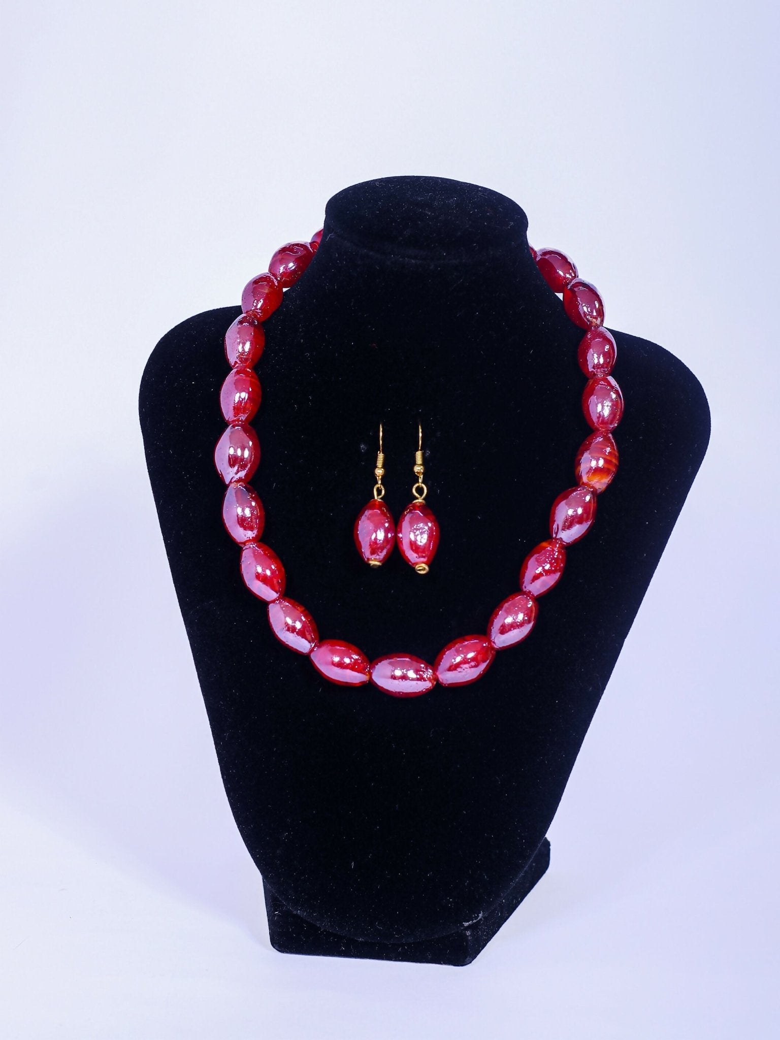 Klewisia Closet Shiny Pearls Necklace - Red