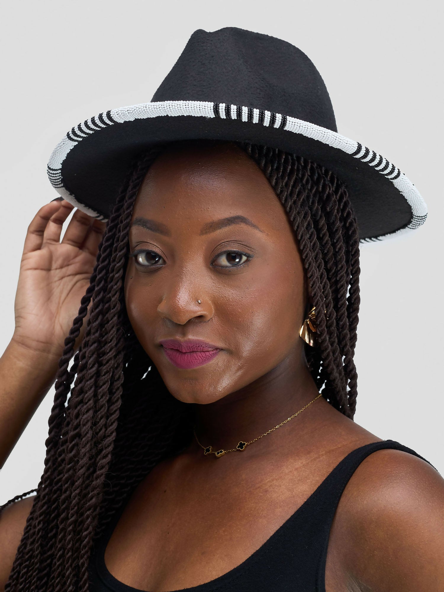 Beaded Hat - Black