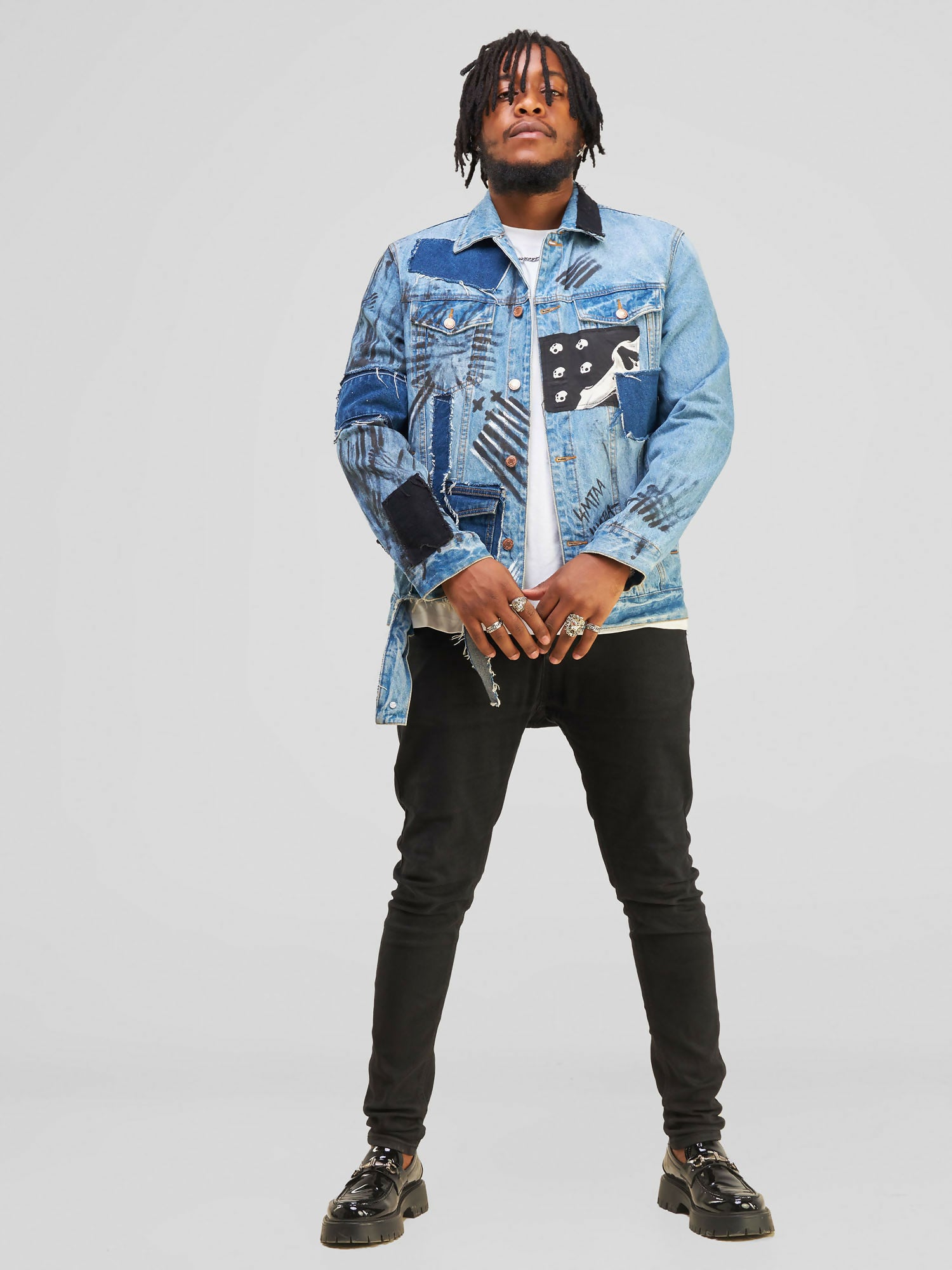 'Lucky' Custom Denim Jacket - Blue
