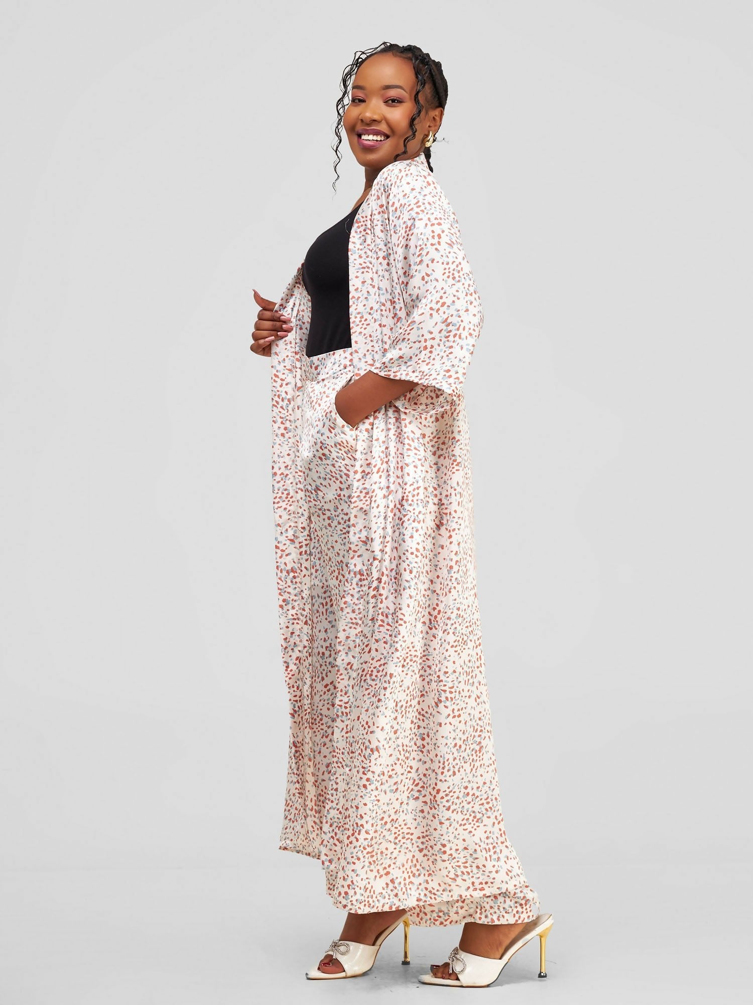 Tuli Lati Kimono - Off White Print