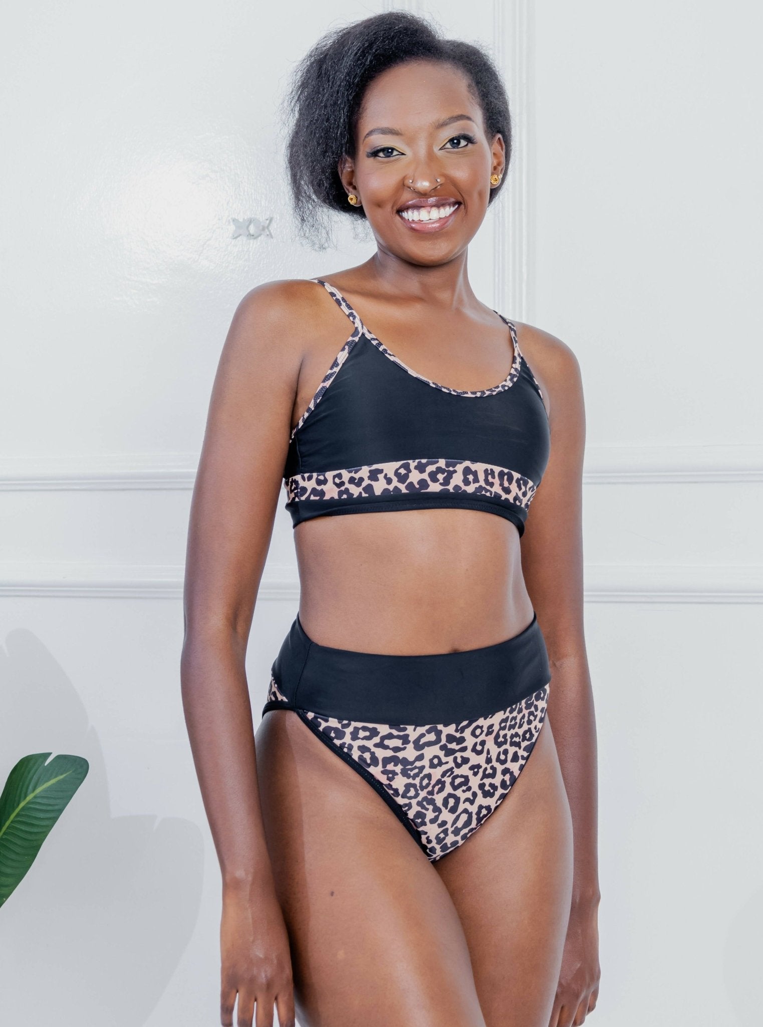 Shells Attic Swimwear Suit Bikini - Black Print
