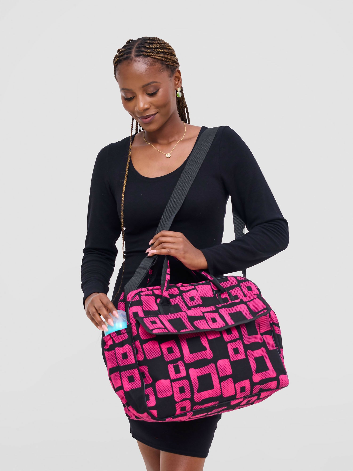 Ankara Artifacts Tolu 2.0 Diaper Bag - Pink