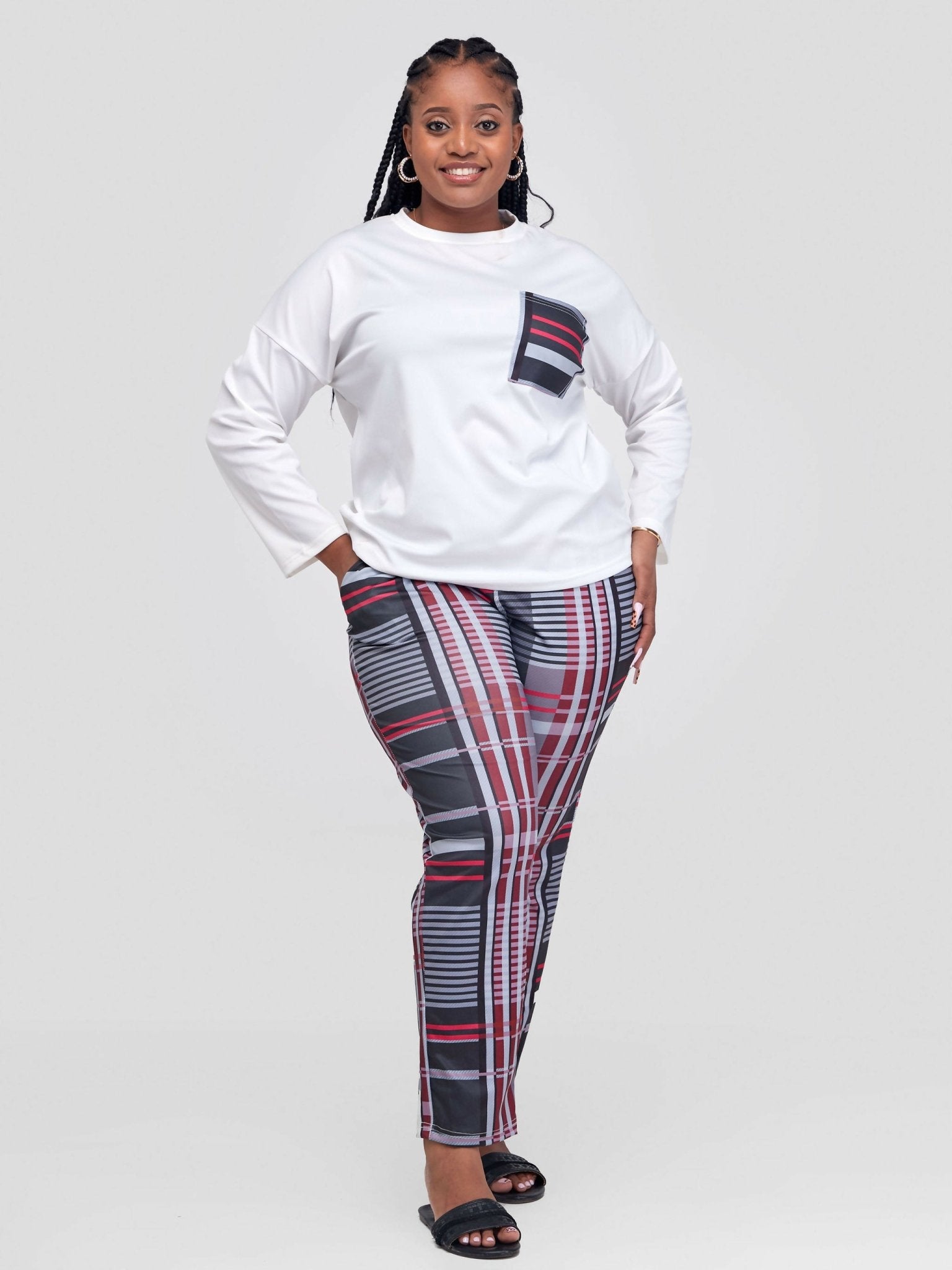 Loungewear Set - Checkered Blue