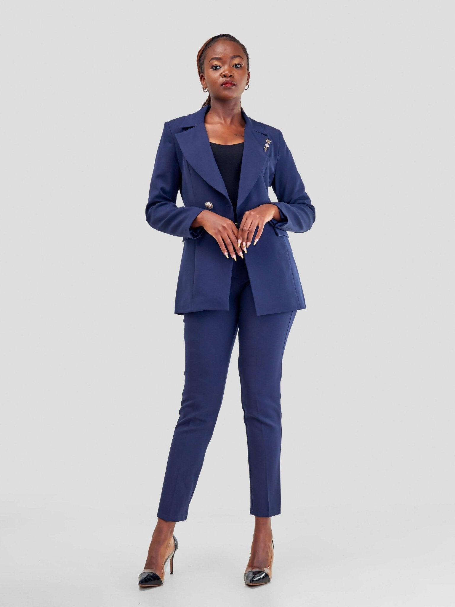 The Fashion Frenzy Pant Suit - Navy Blue