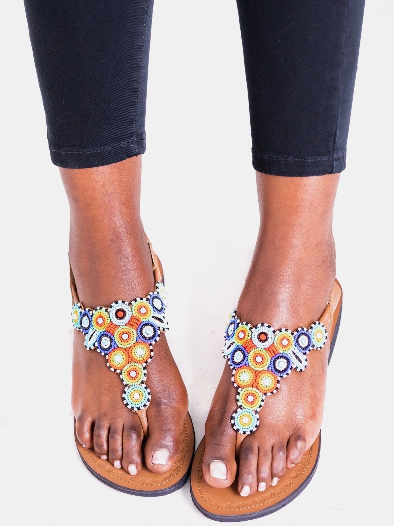 Azu Circle Zip Sandals - Print 1