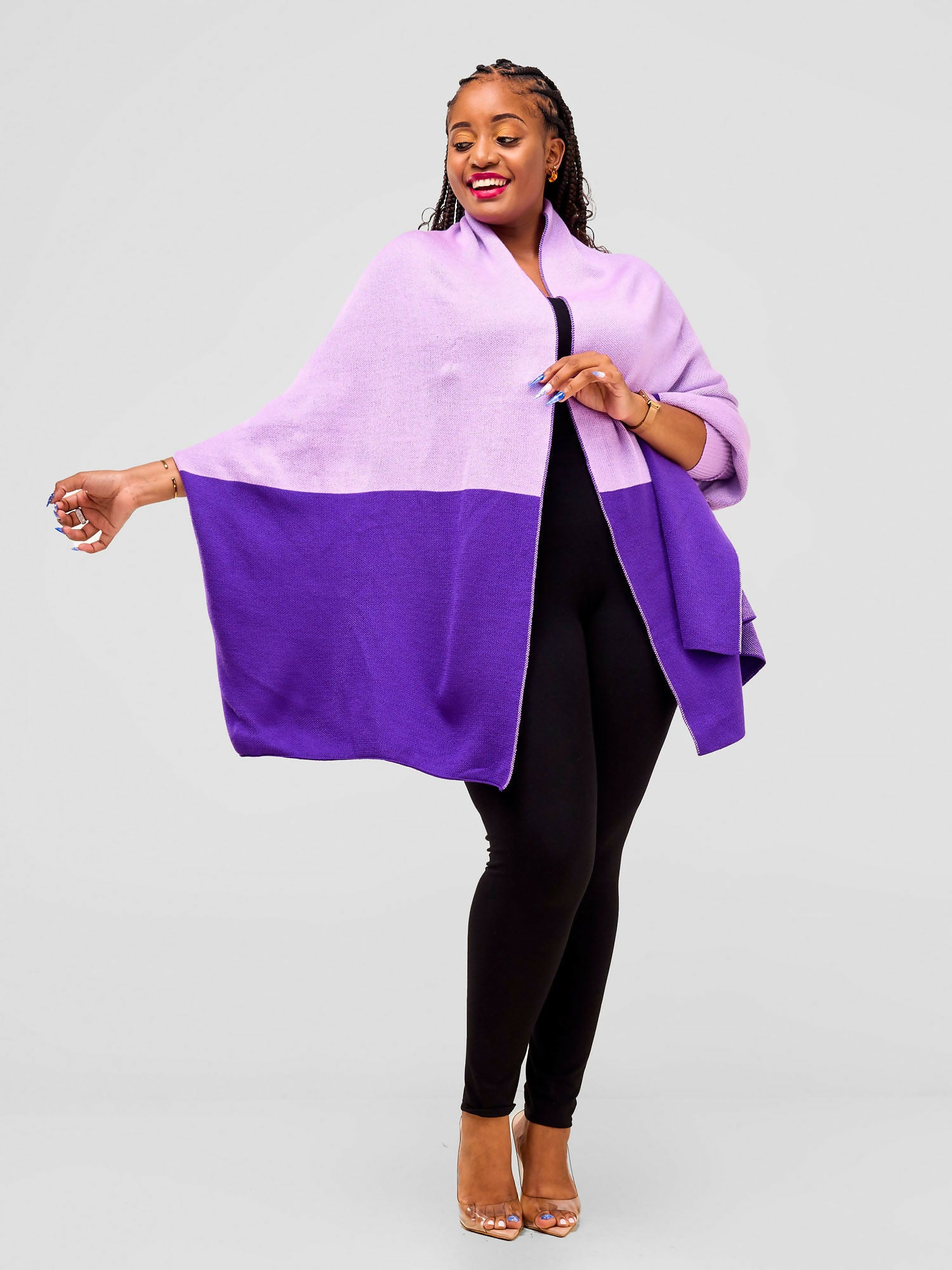 Stunner Poncho - Lilac Purple