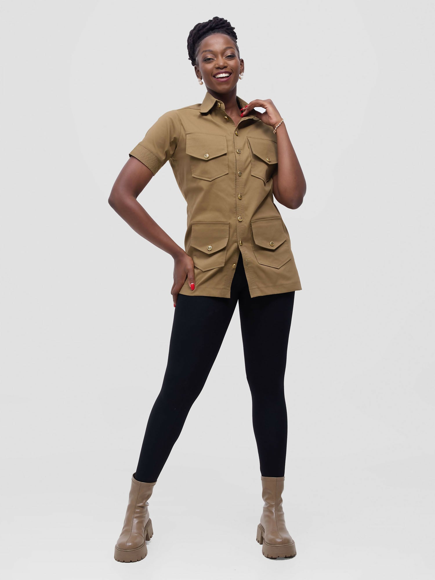 Mara Safari Walnut Shirt - Brown