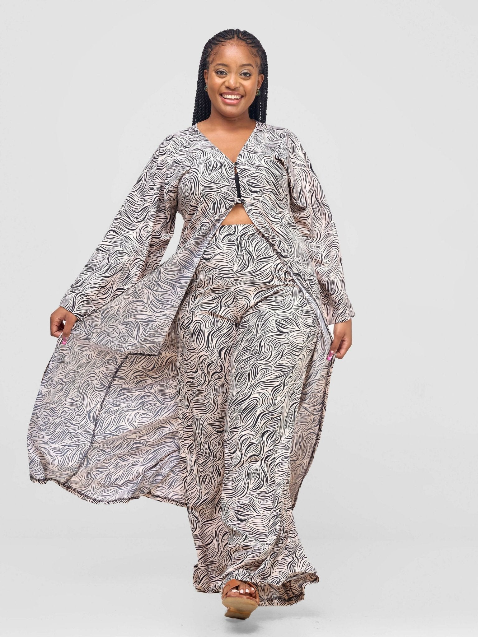 Liliadly Pearl Kimono Set - Cream
