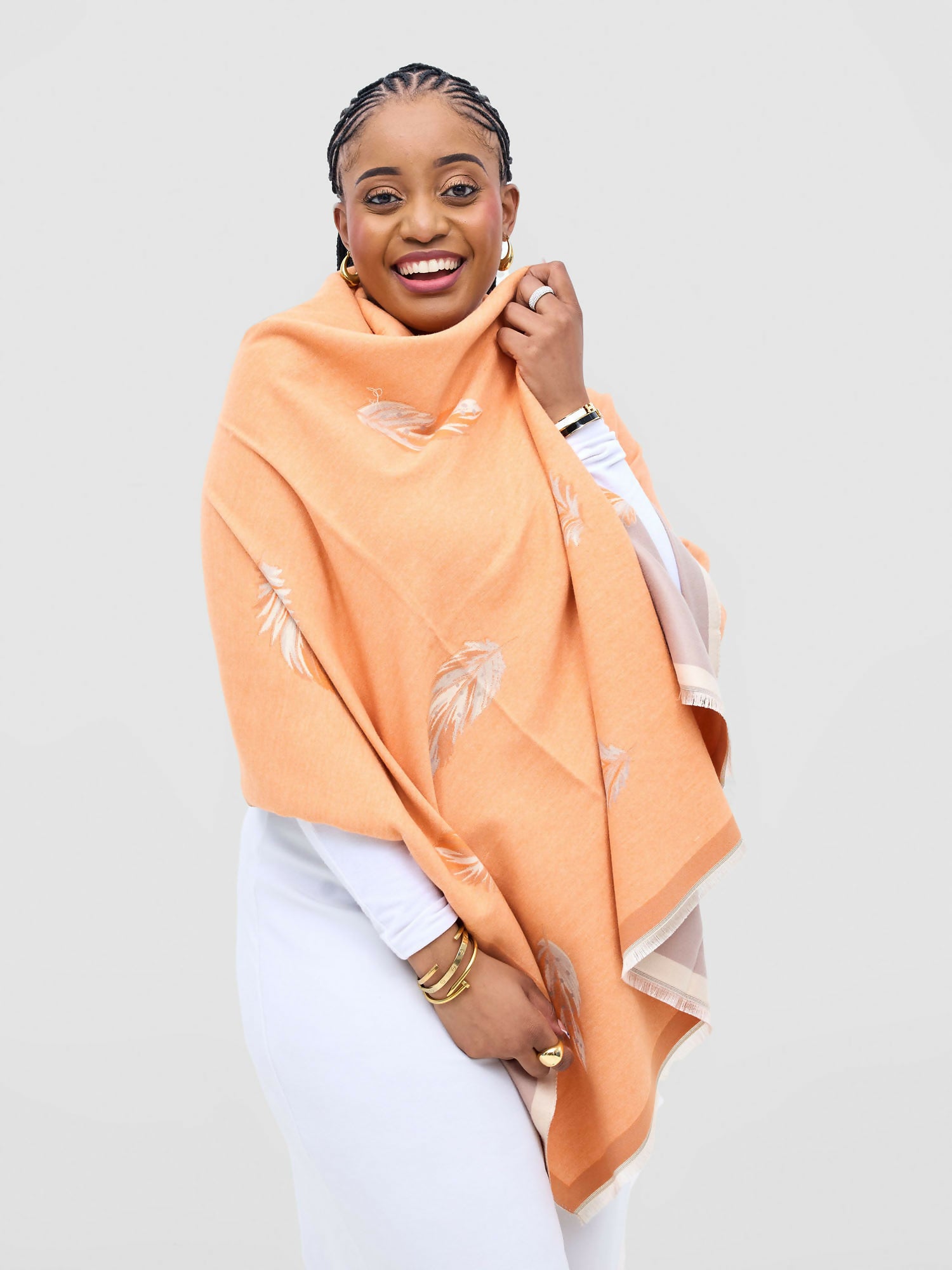 Afrodame Cashmere Scarf - Apricot