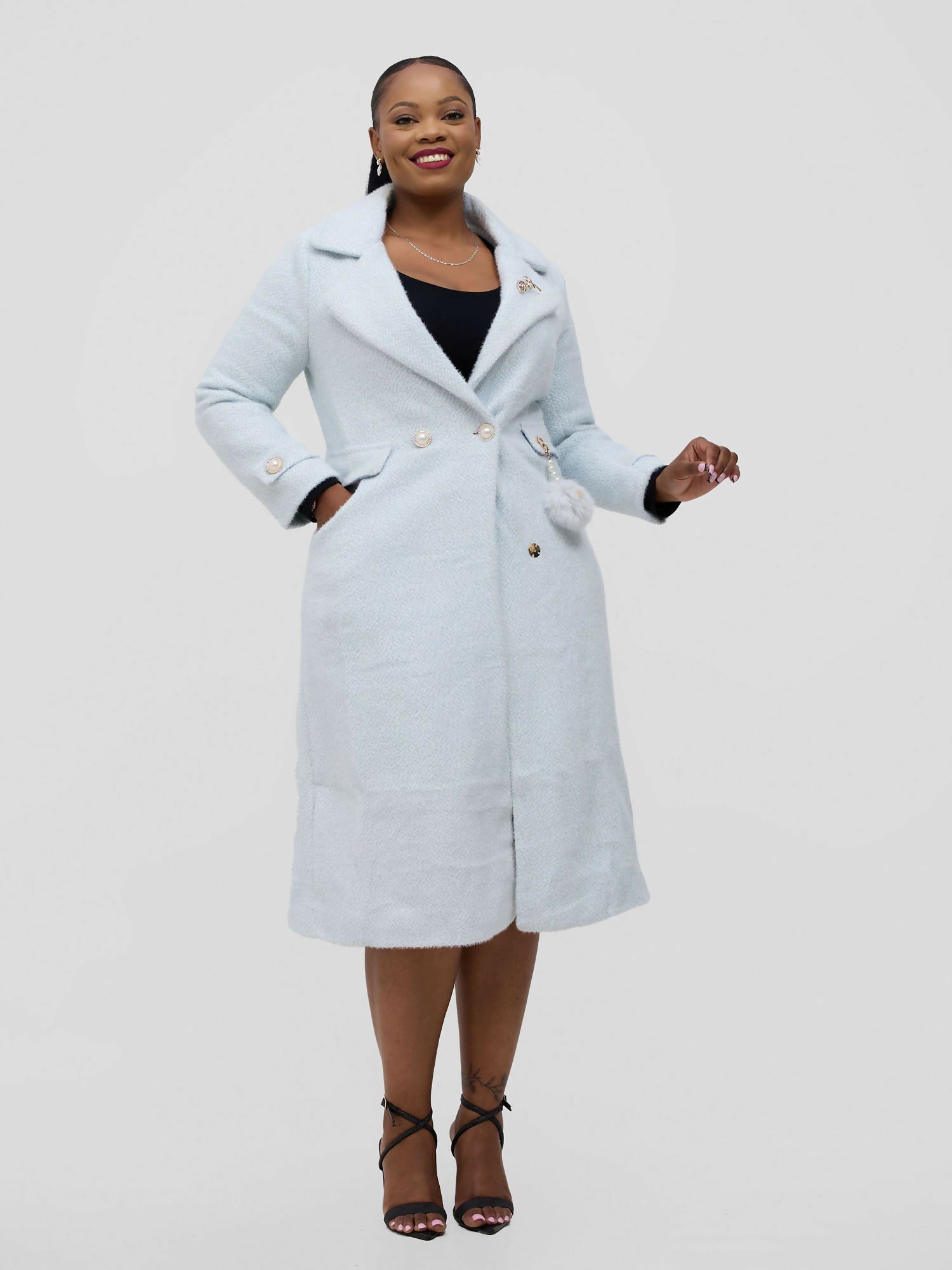Trench Coat Jacket - Sky Blue