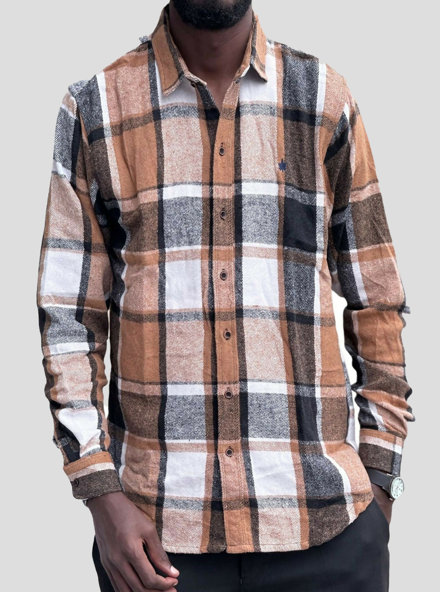 Stylish Brothers Unisex Flannel Shirts - Brown