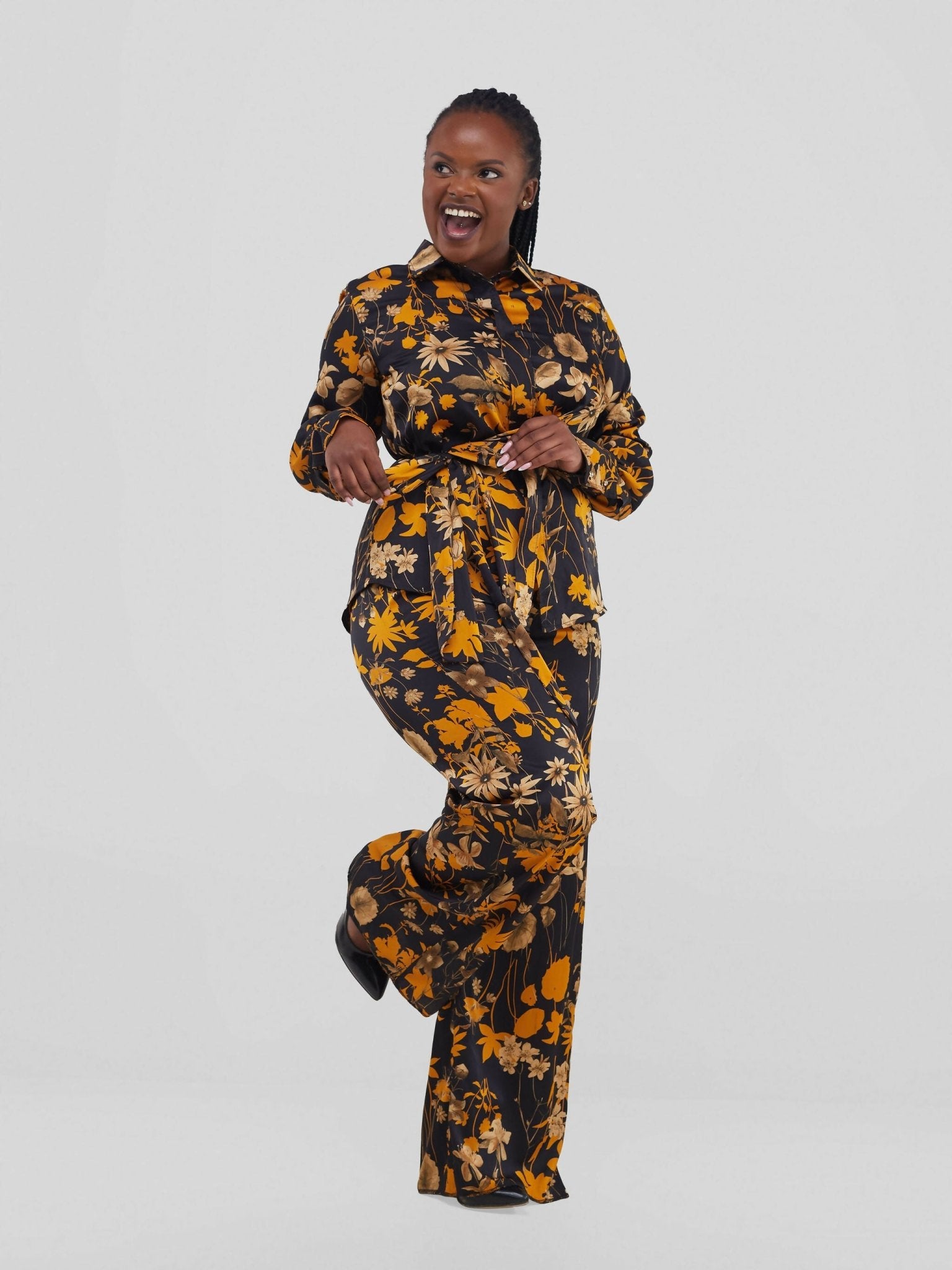 Silk House Collection Marcella Pant Set - Black Print