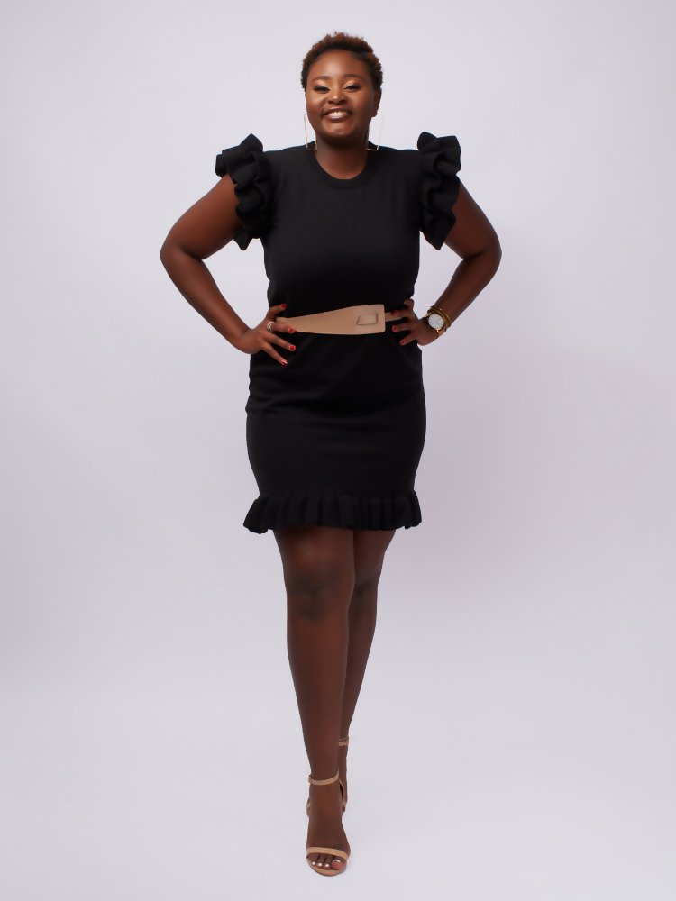 Tuli Rehema Ruffled Sweater Dress - Black