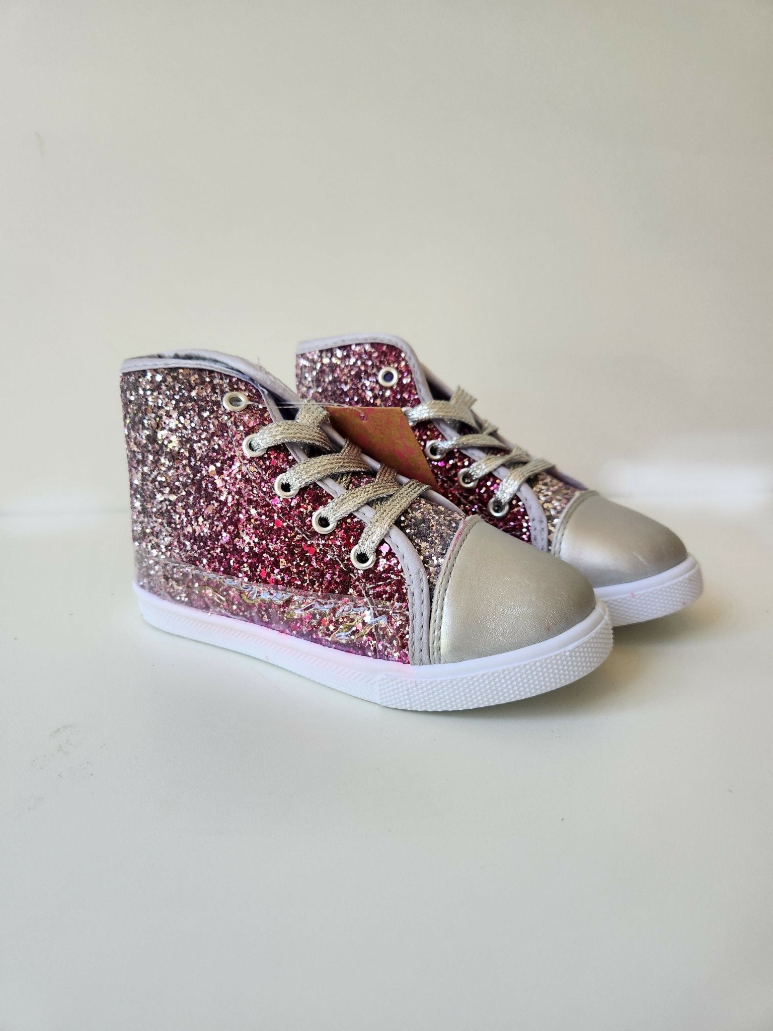Girls Hi-Top Glitter Boot - Purple